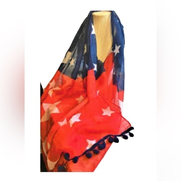 American themed Scarf Patriotic Festive Wrap Scarf One Size Fits All - Picture 1 of 5